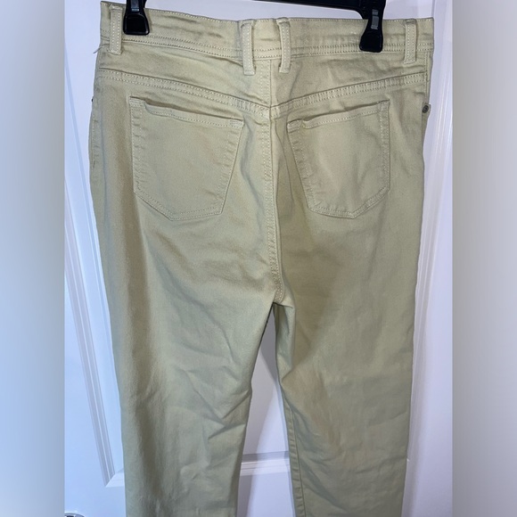 Gloria Vanderbilt Cotton Spandex Amanda Yellow Splashy Logo Pockets Pants Sz 12 - Picture 8 of 15